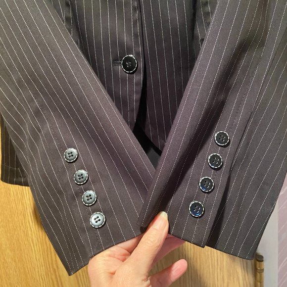 Anne Klein Black Pinstripe Blazer - Picture 3 of 6
